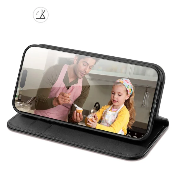 Dux Ducis Hivo iPhone 16 Case with Flip and RFID Protection - Blackeng