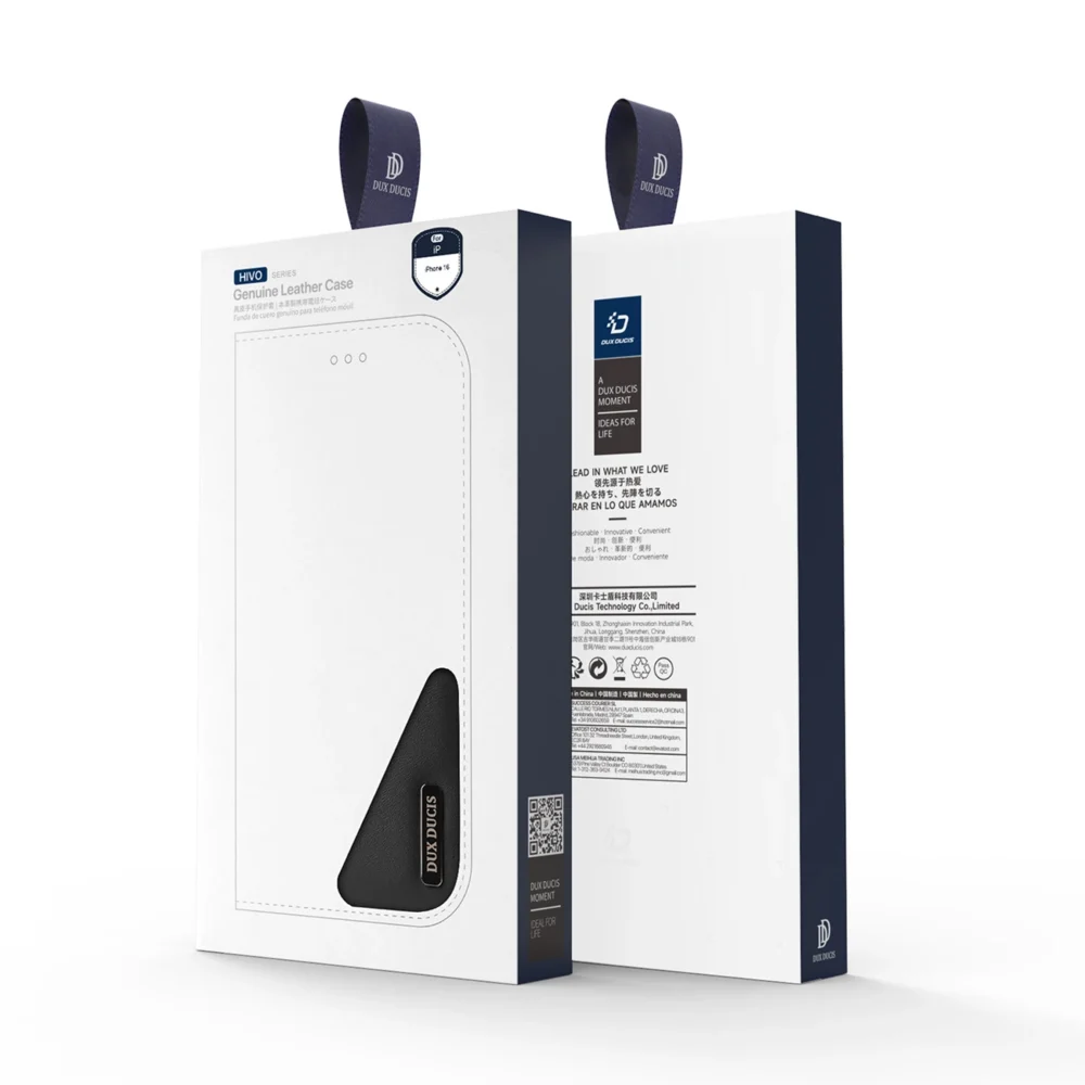 Dux Ducis Hivo iPhone 16 Case with Flip and RFID Protection - Blackeng