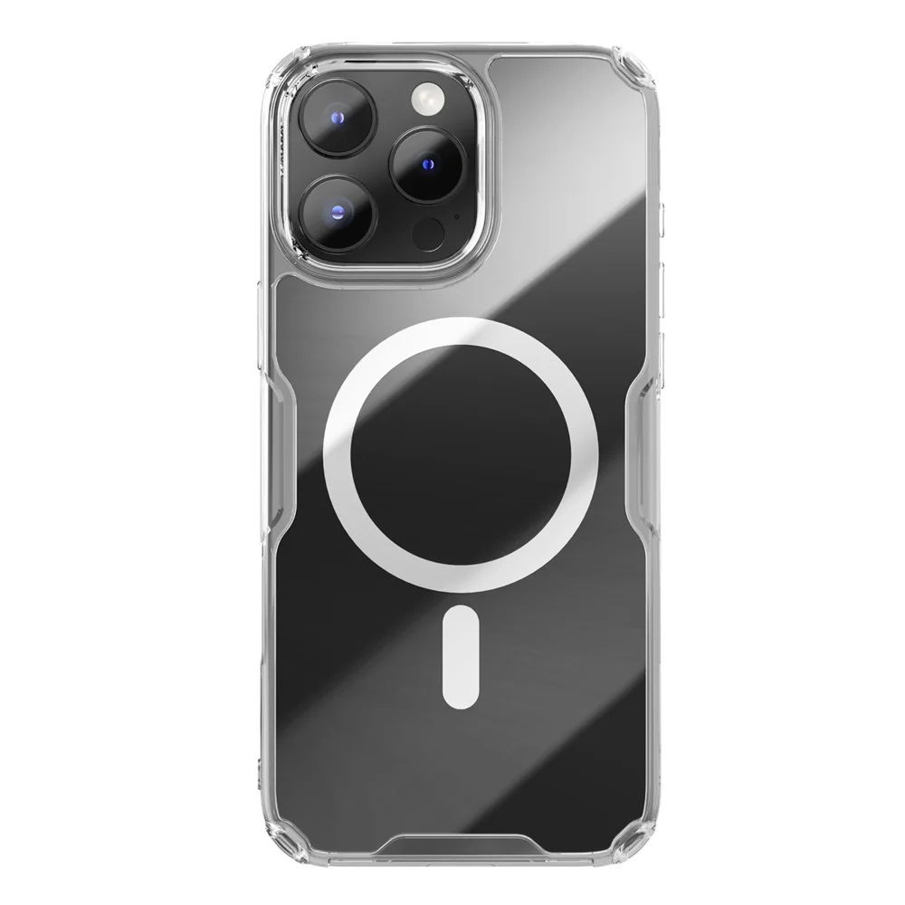Nillkin Nature Pro Magnetic Case with MagSafe for iPhone 16 - Transparent & Whiteeng