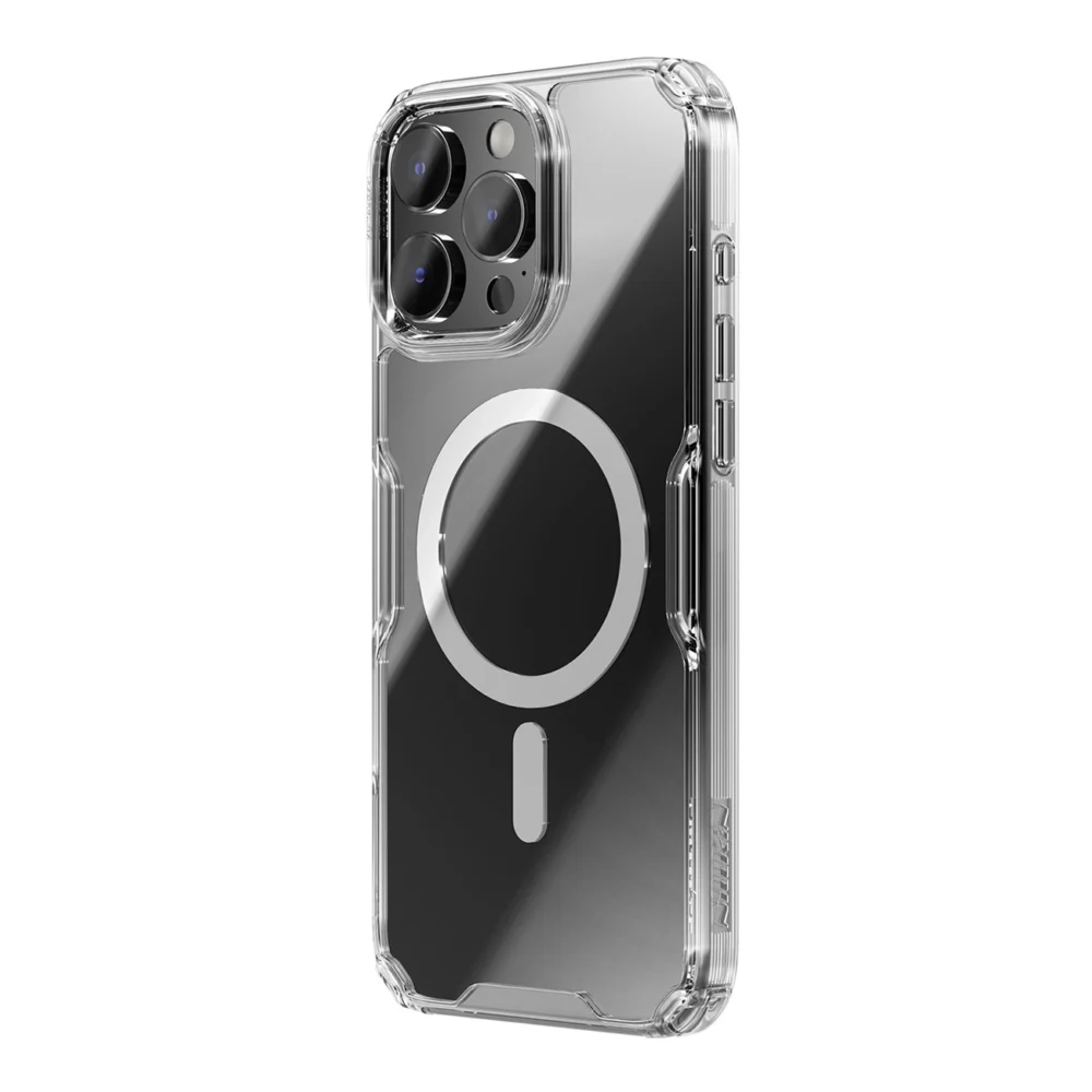 Nillkin Nature Pro Magnetic Case with MagSafe for iPhone 16 - Transparent & Whiteeng