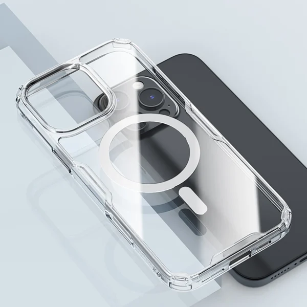 Nillkin Nature Pro Magnetic Case with MagSafe for iPhone 16 Pro - Transparent & Whiteeng