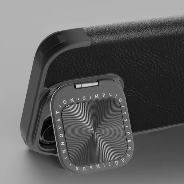 Nillkin Qin Prop Leather Case with Camera Cover and Stand for iPhone 16 - Blackeng
