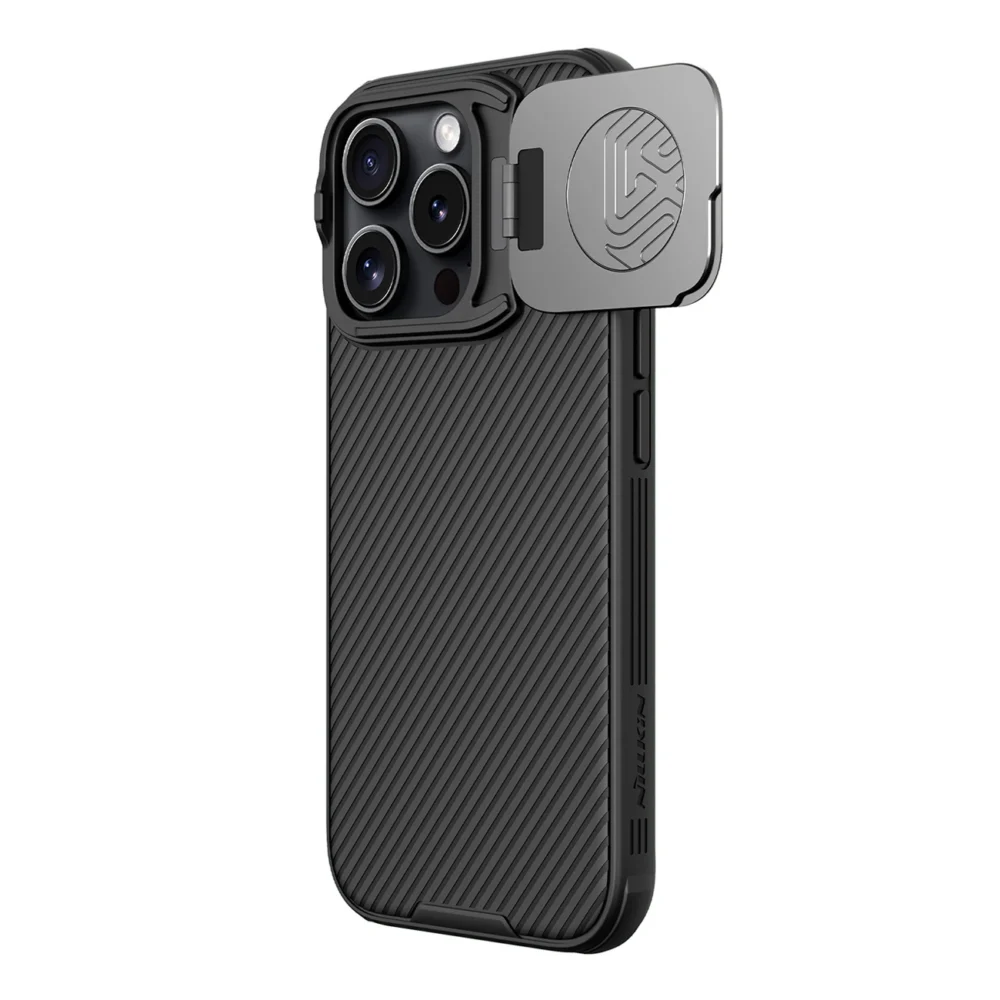 Nillkin CamShield Prop Case for iPhone 16 Pro with Camera Cover and Stand - Blackeng