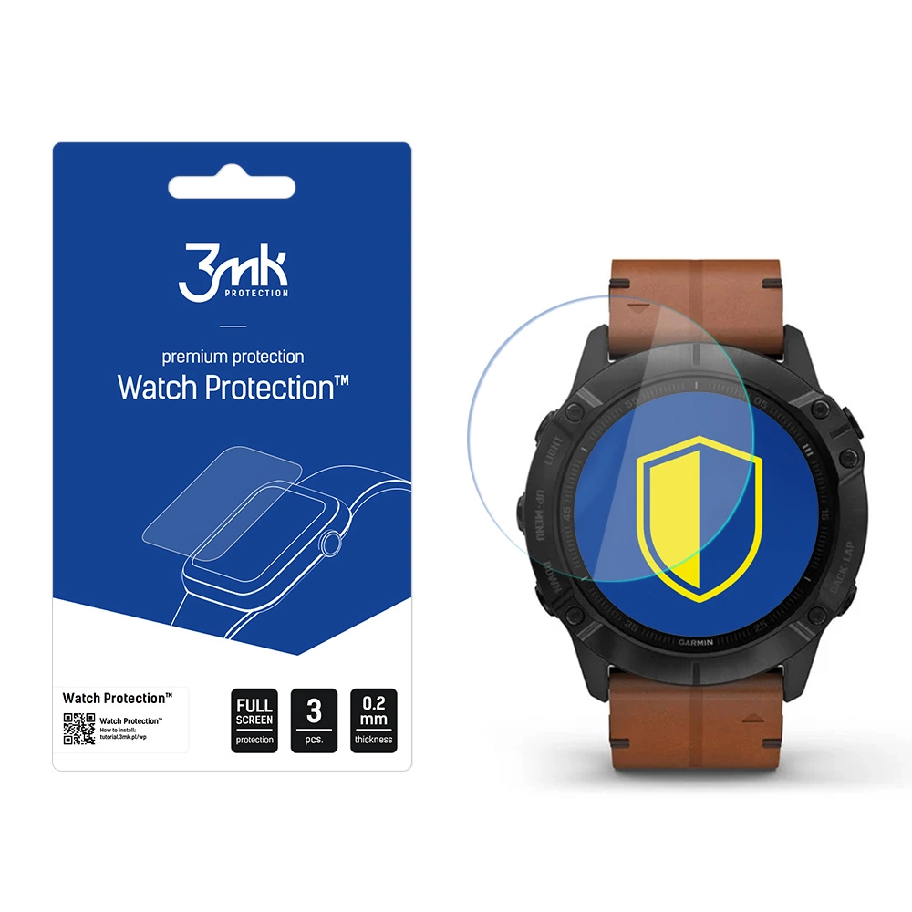 3mk Watch Protection™ v. FlexibleGlass hybrid glass on Garmin Fenix ​​6Xeng