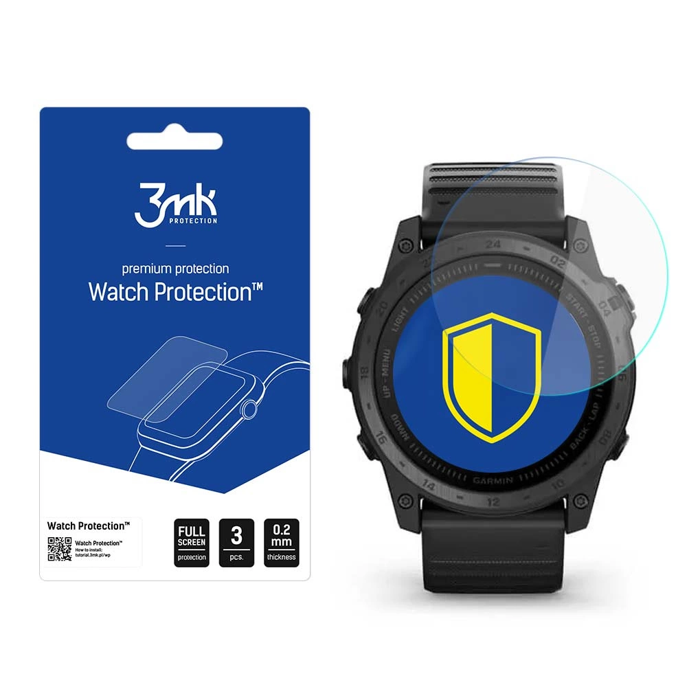 3mk Watch Protection™ v. FlexibleGlass hybrid glass on Garmin Tactix 7eng