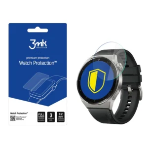 3mk Watch Protection™ v. FlexibleGlass hybrid glass on Huawei Watch GT 3 Pro 46 mmeng