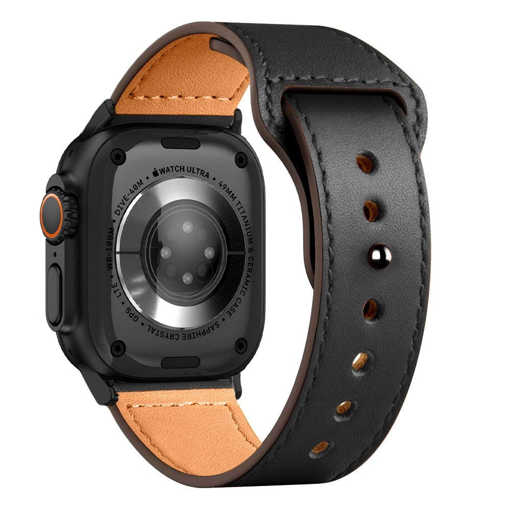 Tech-Protect Naturalfit Strap for Apple Watch 4 / 5 / 6 / 7 / 8 / 9 / SE / Ultra 1 / 2 (42 / 44 / 45 / 49 mm) - Blackeng