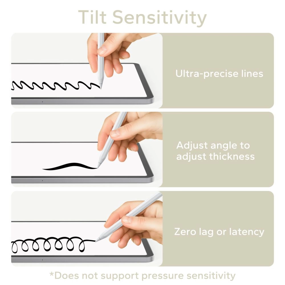 Tech-Protect Digital Magnetic Stylus Pen 3 Magnetic for iPad Tablet - Whiteeng