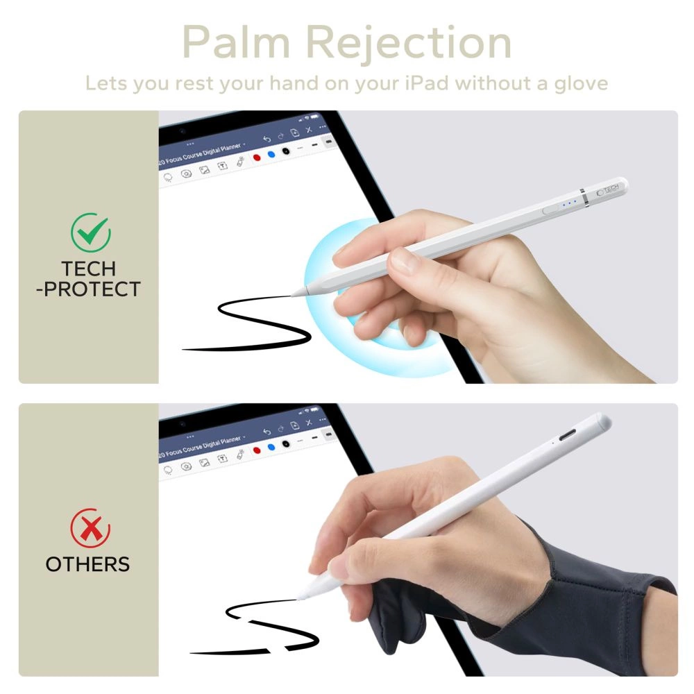 Tech-Protect Digital Magnetic Stylus Pen 3 Magnetic for iPad Tablet - Whiteeng