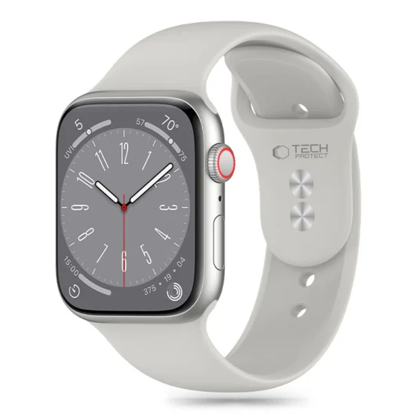 Tech-Protect Silicone Strap for Apple Watch 4/5/6/7/8/9/SE/Ultra 1/2 (42/44/45/49mm) - Light Grayeng
