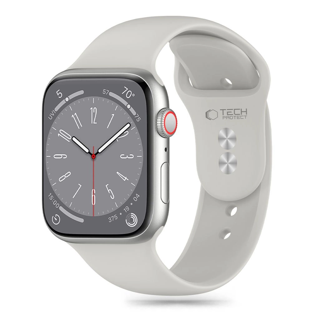 Tech-Protect Silicone Strap for Apple Watch 4/5/6/7/8/9/SE/Ultra 1/2 (42/44/45/49mm) - Light Grayeng