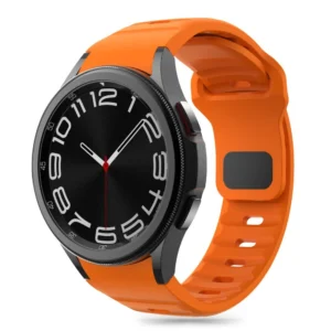 Tech-Protect Silicone Line Strap for Samsung Galaxy Watch 4 / 5 / 5 Pro / 6 / 7 / FE - Orangeeng