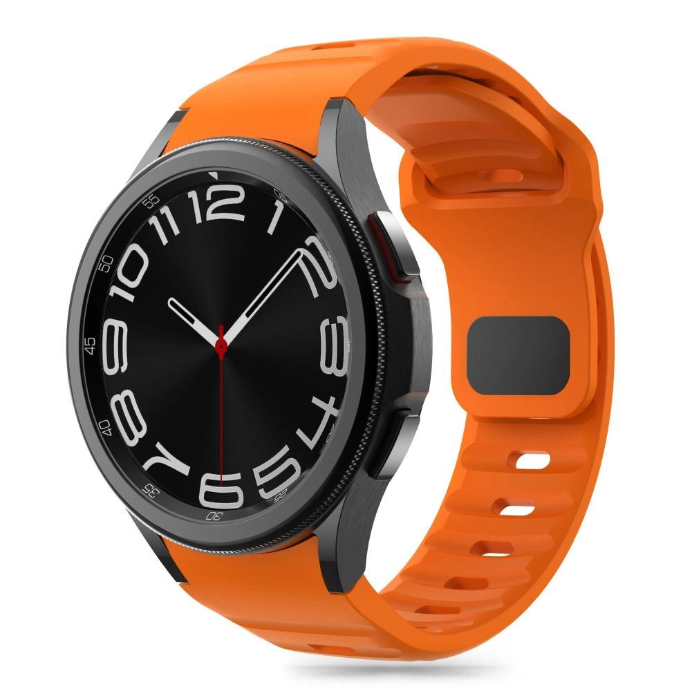 Tech-Protect Silicone Line Strap for Samsung Galaxy Watch 4 / 5 / 5 Pro / 6 / 7 / FE - Orangeeng