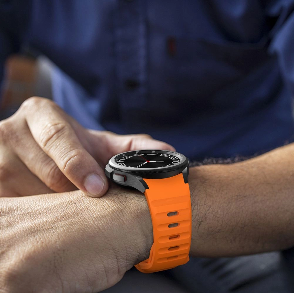 Tech-Protect Silicone Line Strap for Samsung Galaxy Watch 4 / 5 / 5 Pro / 6 / 7 / FE - Orangeeng