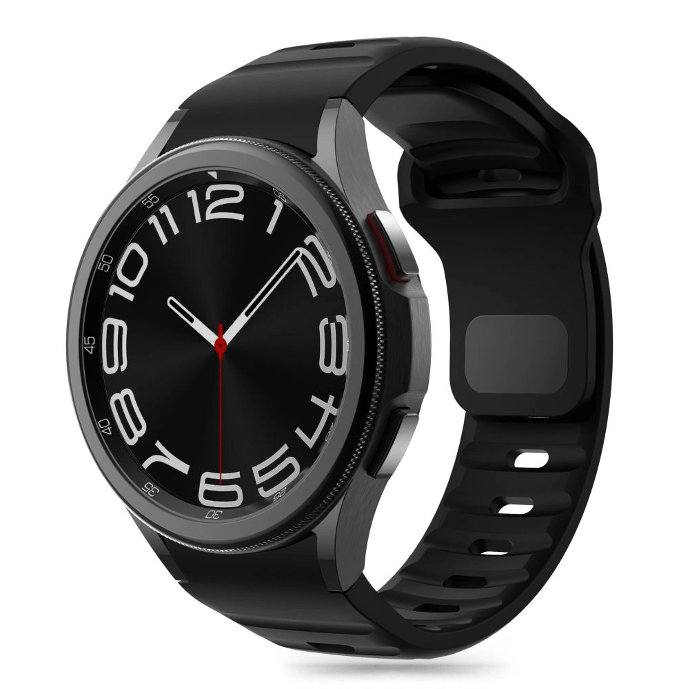 Tech-Protect Silicone Line Strap for Samsung Galaxy Watch 4 / 5 / 5 Pro / 6 / 7 / FE - Blackeng