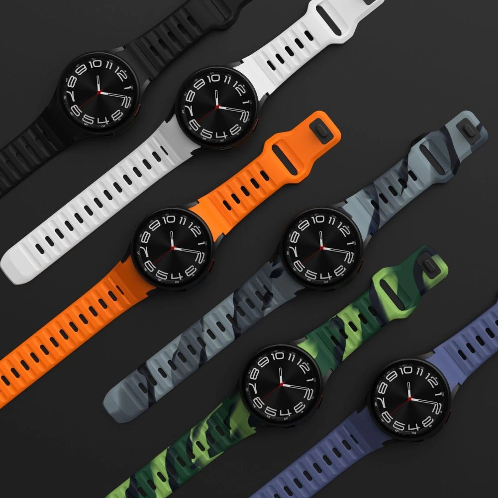 Tech-Protect Silicone Line Strap for Samsung Galaxy Watch 4 / 5 / 5 Pro / 6 / 7 / FE - Grayeng