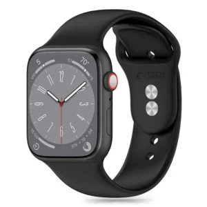 Tech-Protect Silicone Strap for Apple Watch 4 / 5 / 6 / 7 / 8 / 9 / SE / Ultra 1 / 2 (42 / 44 / 45 / 49 mm) - Blackeng