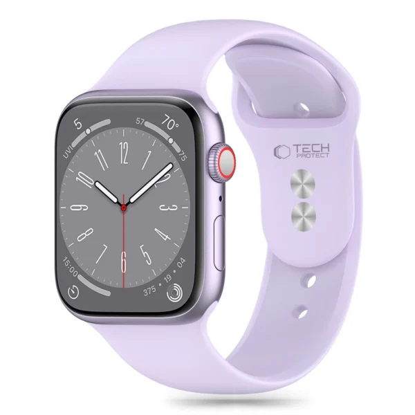 Tech-Protect Silicone Strap for Apple Watch 4 / 5 / 6 / 7 / 8 / 9 / SE / Ultra 1 / 2 (42 / 44 / 45 / 49 mm) - Purpleeng