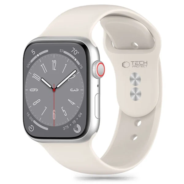 Tech-Protect Silicone Strap for Apple Watch 4 / 5 / 6 / 7 / 8 / 9 / SE / Ultra 1 / 2 (42 / 44 / 45 / 49 mm) - Beigeeng