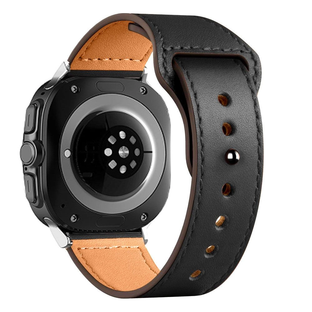 Tech-Protect Leatherfit Strap for Samsung Galaxy Watch Ultra (47mm) - Blackeng