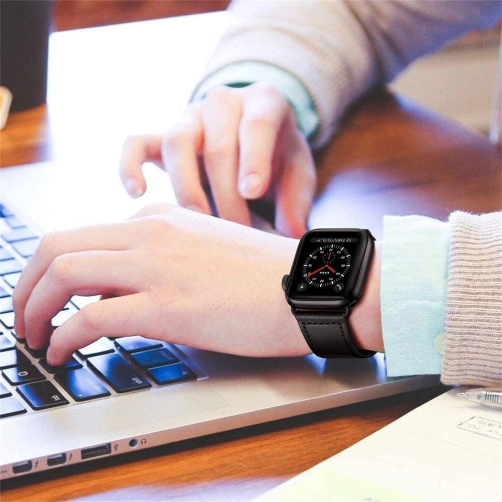 Tech-Protect Leatherfit Strap for Samsung Galaxy Watch Ultra (47mm) - Blackeng