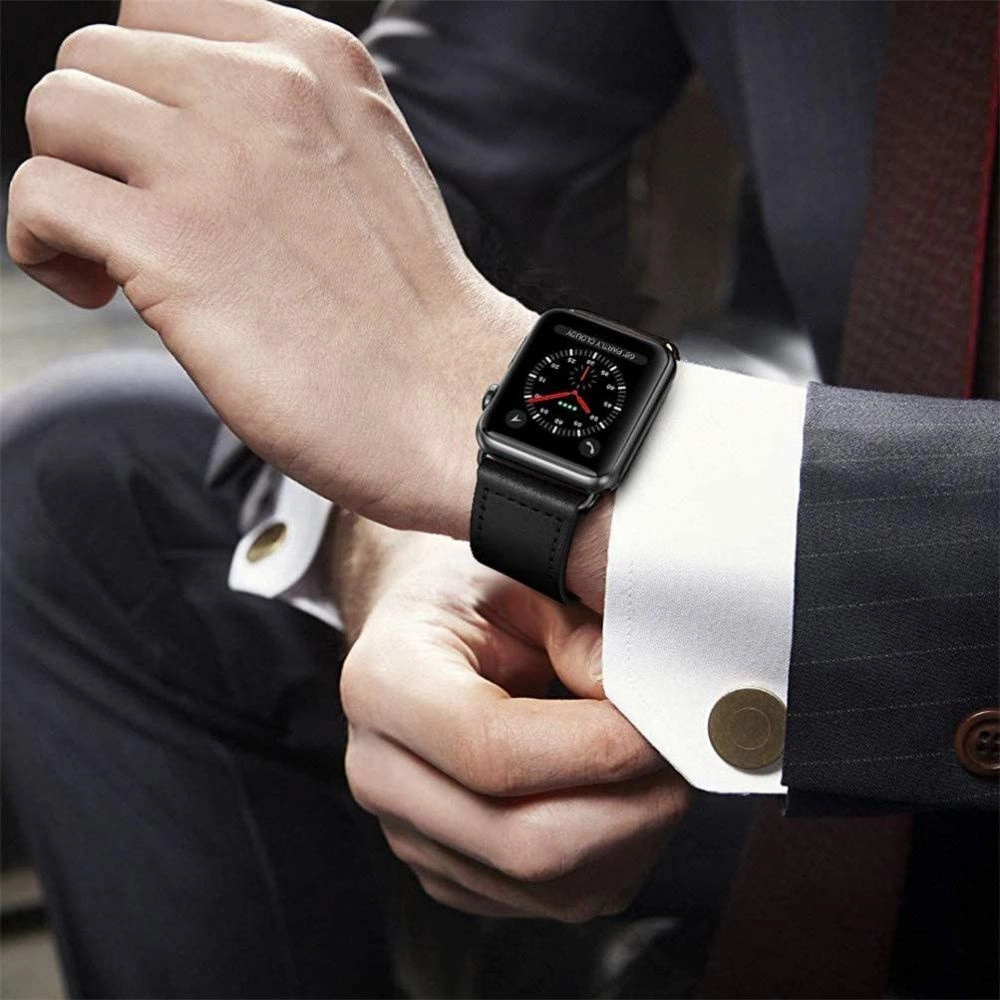 Tech-Protect Leatherfit Strap for Samsung Galaxy Watch Ultra (47mm) - Blackeng