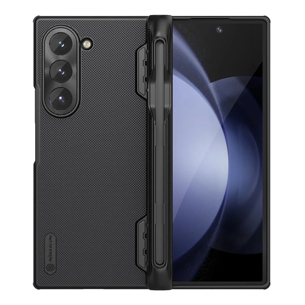 Nillkin Super Frosted Shield Fold Magnetic Case for Samsung Galaxy Z Fold 6 5G with stylus holder and magnetic module - blackeng