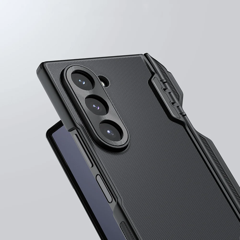Nillkin Super Frosted Shield Fold Magnetic Case for Samsung Galaxy Z Fold 6 5G with stylus holder and magnetic module - blackeng