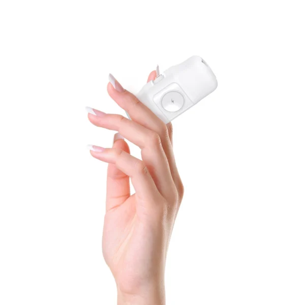 Wozinsky WF16-YLS 5000mAh 15W Lightning Mini Power Bank with Built-in USB-C Cable and Apple Watch Charger - Whiteeng