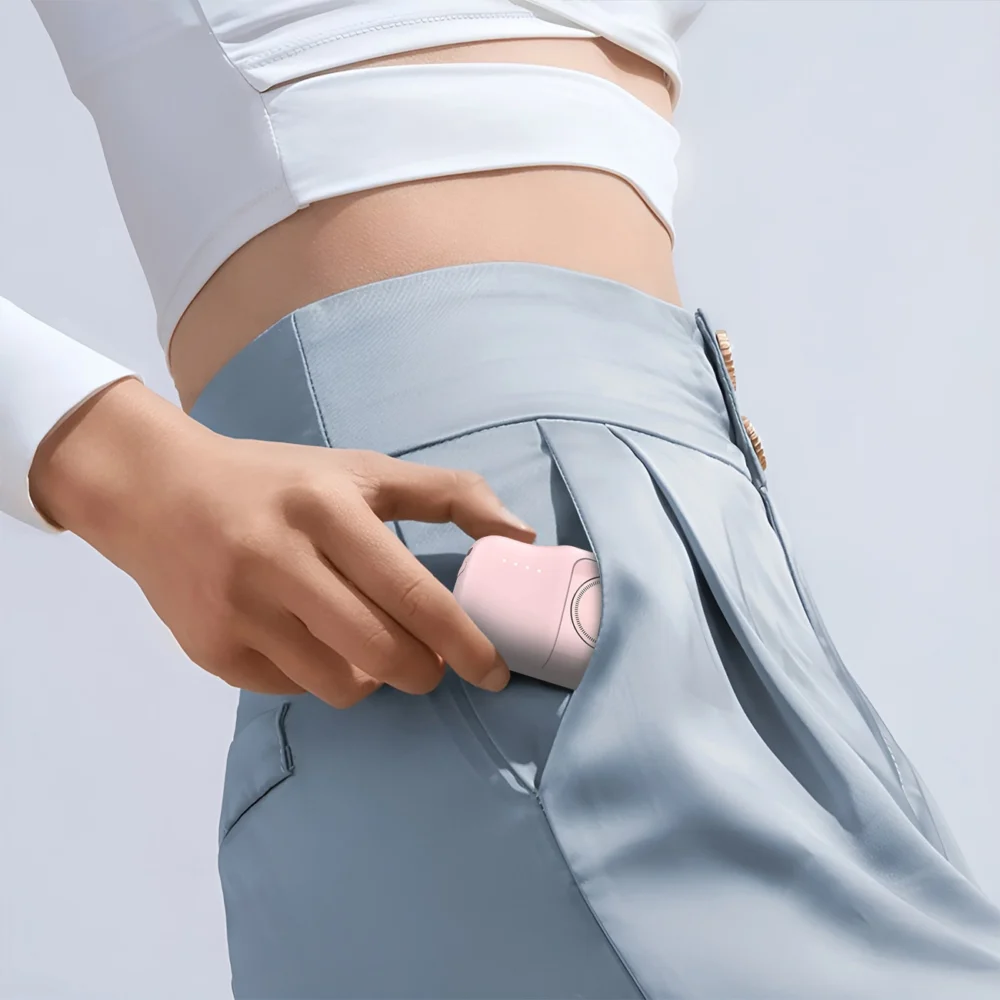 Wozinsky WF16-YLS 5000mAh 15W Lightning Mini Power Bank with Built-in USB-C Cable and Apple Watch Charger - Pinkeng
