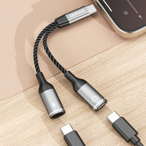 Dudao L13C+ 2in1 USB-C Adapter - Grayeng