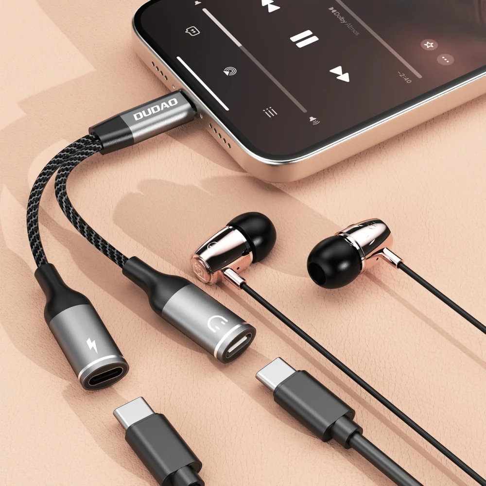 Dudao L13C+ 2in1 USB-C Adapter - Grayeng