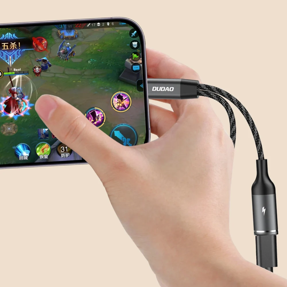 Dudao L13C+ 2in1 USB-C Adapter - Grayeng