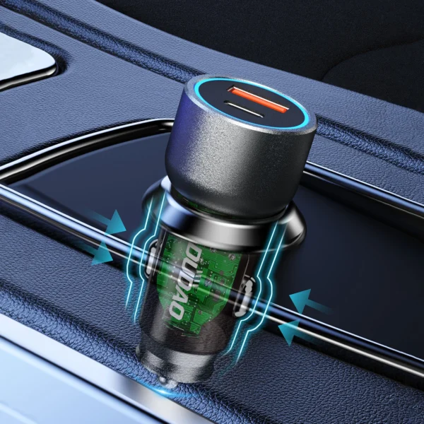 Dudao R4T 30W USB-A / USB-C Car Charger - Grayeng