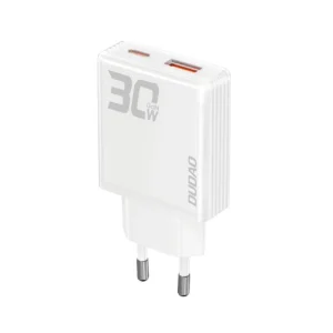 GaN Dudao A30EU 30W USB-A / USB-C Wall Charger - Whiteeng