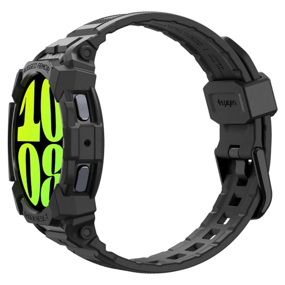 Spigen Rugged Armor Pro Case with Strap for Samsung Galaxy Watch 7 (44mm) - Blackeng