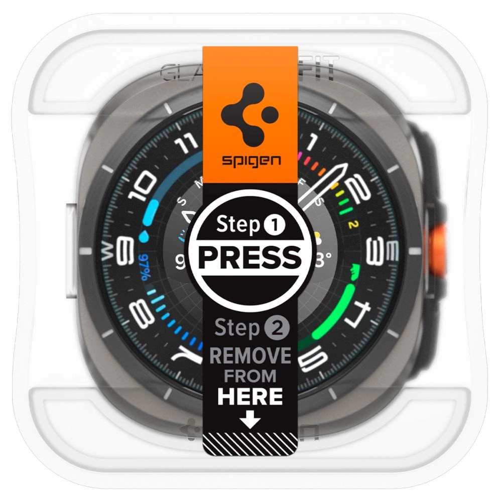 Spigen Glas.TR EZ Fit Tempered Glass for Samsung Galaxy Watch Ultra (47mm) - Clear (2-pack)eng