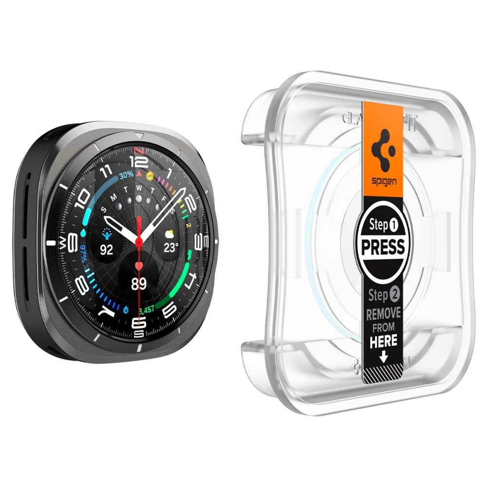 Spigen Glas.TR EZ Fit Tempered Glass for Samsung Galaxy Watch Ultra (47mm) - Clear (2-pack)eng