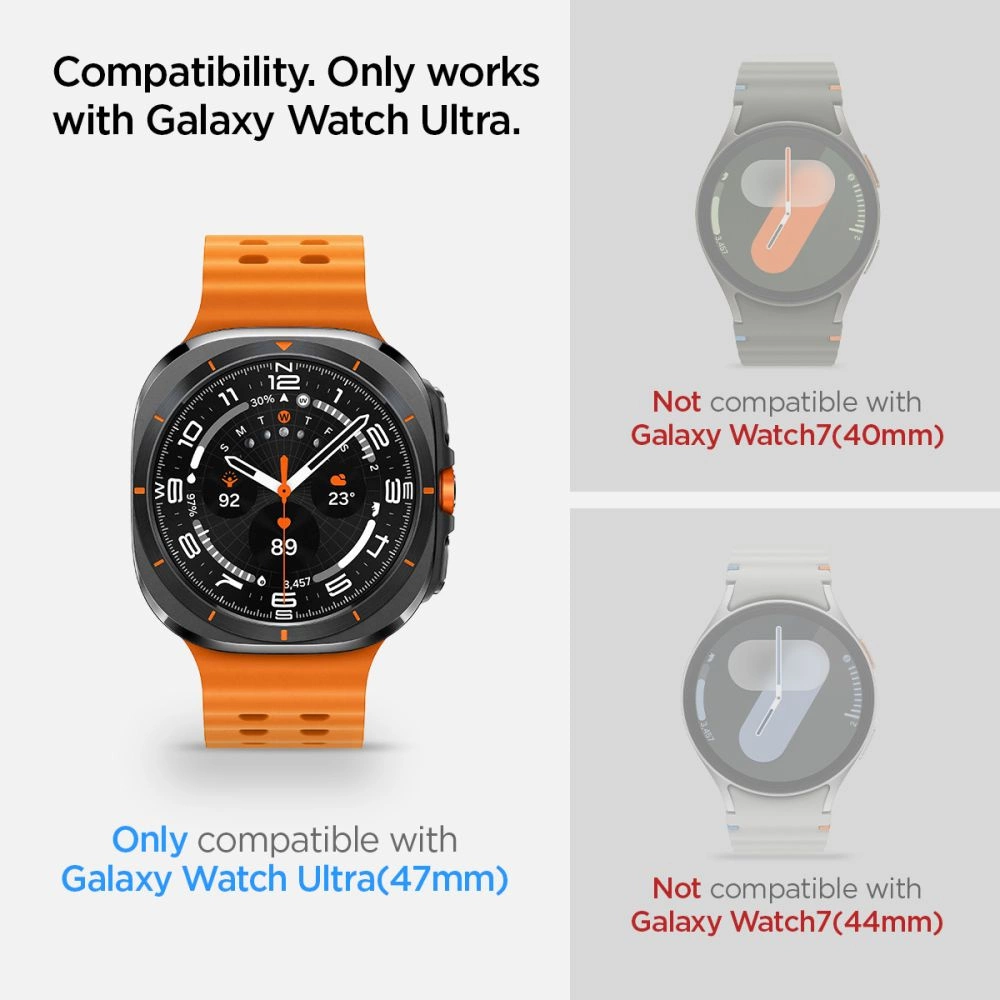 Spigen Glas.TR EZ Fit Tempered Glass for Samsung Galaxy Watch Ultra (47mm) - Clear (2-pack)eng