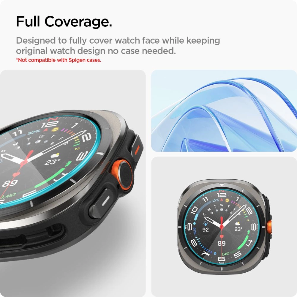 Spigen Glas.TR EZ Fit Tempered Glass for Samsung Galaxy Watch Ultra (47mm) - Clear (2-pack)eng