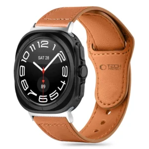 Tech-Protect LeatherFit Strap for Samsung Galaxy Watch Ultra (47mm) - Browneng