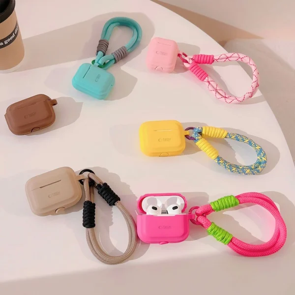 Tech-Protect Silicone Rope Case for Apple AirPods Pro 1/2 - Light Browneng