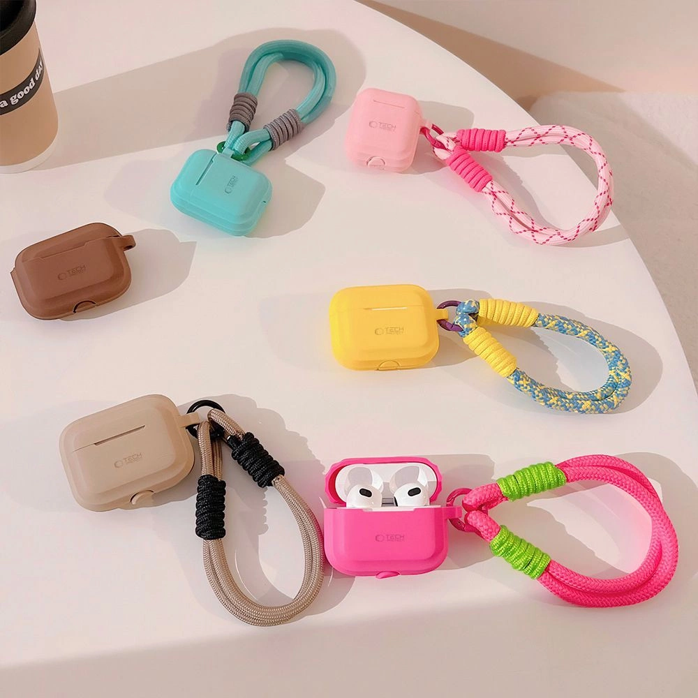 Tech-Protect Silicone Rope Case for Apple AirPods Pro 1/2 - Light Browneng