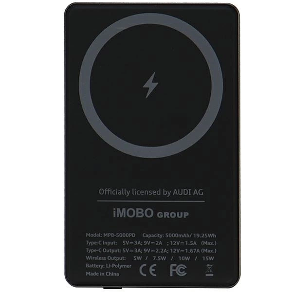 Powerbank Audi Big Logo MagSafe inductive 15W 5000mAh - grayeng