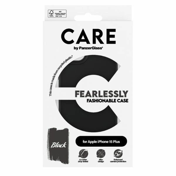 CARE by PanzerGlass Fearlessly Fashionable Case for iPhone 15 Plus - Blackeng