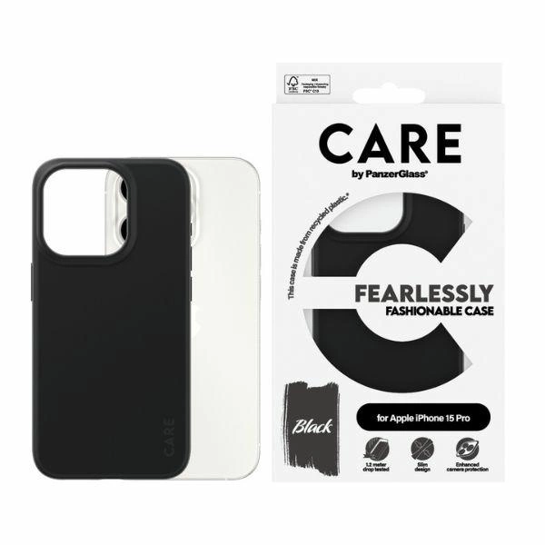 CARE by PanzerGlass Fearlessly Fashionable Case for iPhone 15 Pro - Blackeng