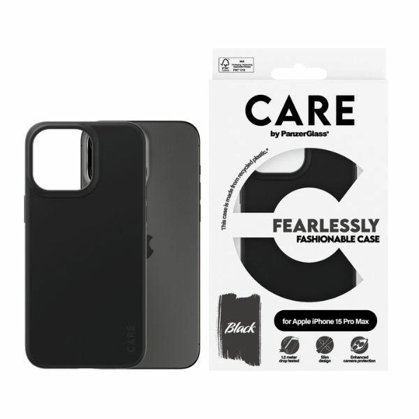 CARE by PanzerGlass Fearlessly Fashionable Case for iPhone 15 Pro Max - Blackeng
