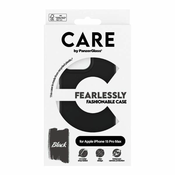 CARE by PanzerGlass Fearlessly Fashionable Case for iPhone 15 Pro Max - Blackeng