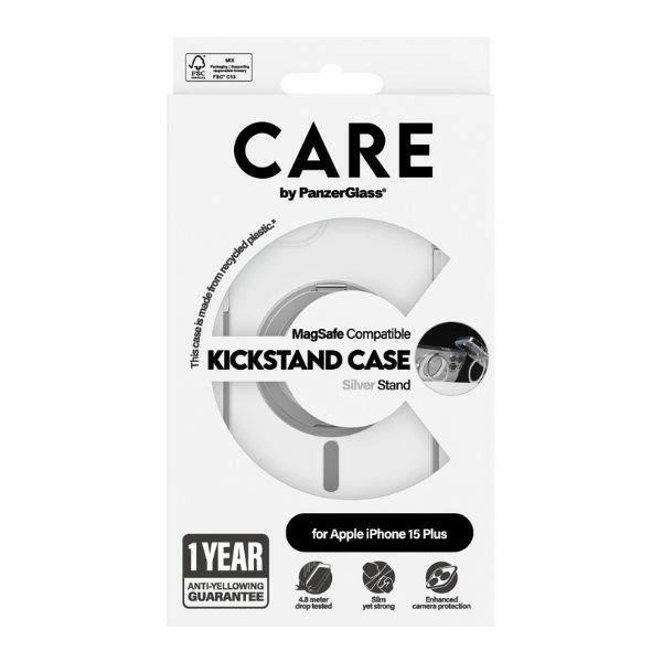CARE by PanzerGlass Kickstand Case MagSafe for iPhone 15 Plus - silvereng