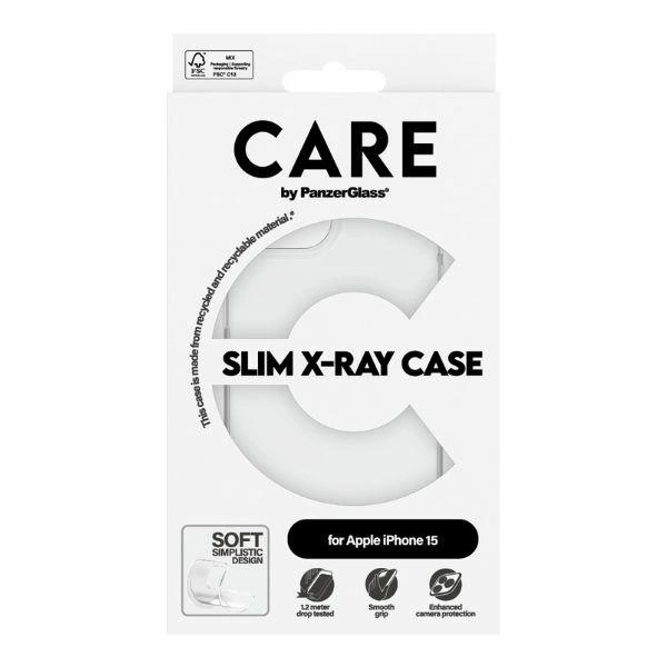 CARE by PanzerGlass Slim X-Ray Case for iPhone 15 - Cleareng